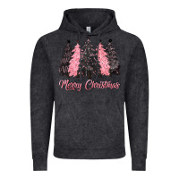 Vintage Black pink merry christmas Vintage Hoodie - CowGirlArtShop