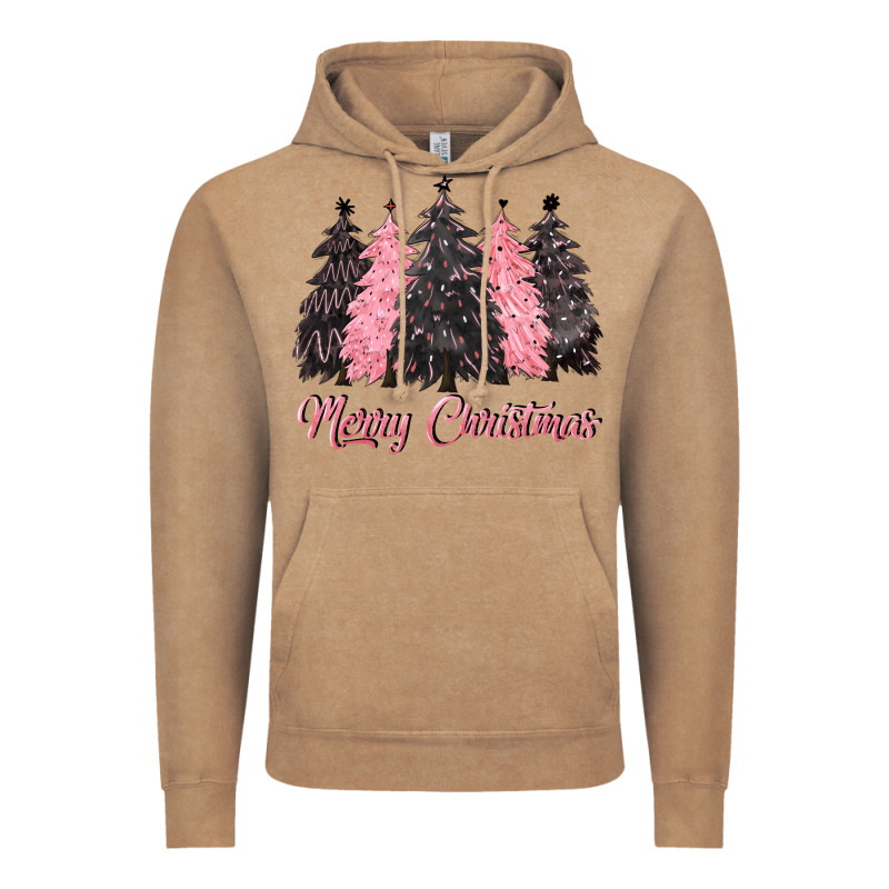 Pink Merry Christmas Vintage Hoodie by CowGirlArtShop | Teevron