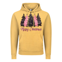 Vintage Mustard pink merry christmas Vintage Hoodie - CowGirlArtShop