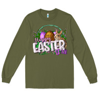 Army Green happy easHappy Easter y'all Easter Day Long Sleeve Tee - CowGirlArtShop
