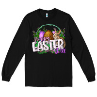Black happy easHappy Easter y'all Easter Day Long Sleeve Tee - CowGirlArtShop