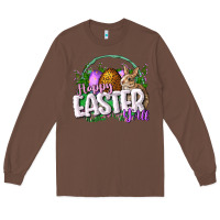 Chestnut happy easHappy Easter y'all Easter Day Long Sleeve Tee - CowGirlArtShop