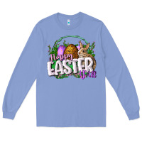 Colony Blue happy easHappy Easter y'all Easter Day Long Sleeve Tee - CowGirlArtShop