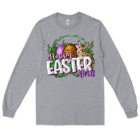 Heather Grey happy easHappy Easter y'all Easter Day Long Sleeve Tee - CowGirlArtShop