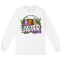 White happy easHappy Easter y'all Easter Day Long Sleeve Tee - CowGirlArtShop