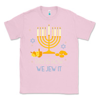 Bubblegum Pink this is how we jew it funny jewish ugly hanukkah christmas Classic Tee - minhPixels