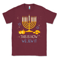 Burgundy this is how we jew it funny jewish ugly hanukkah christmas Classic Tee - minhPixels