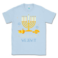 Dusty Blue this is how we jew it funny jewish ugly hanukkah christmas Classic Tee - minhPixels