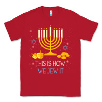 Red this is how we jew it funny jewish ugly hanukkah christmas Classic Tee - minhPixels