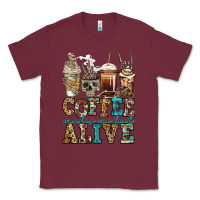 Burgundy coffee makes me feel alive skeleton coffee cups Classic Tee - Jasminsmagicworld