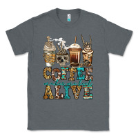 Charcoal Heather coffee makes me feel alive skeleton coffee cups Classic Tee - Jasminsmagicworld