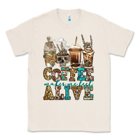 Natural coffee makes me feel alive skeleton coffee cups Classic Tee - Jasminsmagicworld