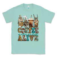 Seafoam coffee makes me feel alive skeleton coffee cups Classic Tee - Jasminsmagicworld