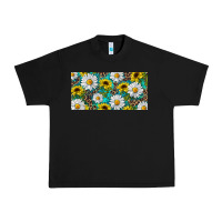 Black Sunflower And Daisy With Leopard Urban Heavy Tee - RanaPortraitStore