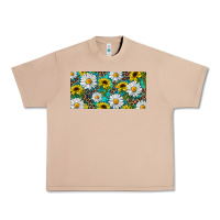Burro Sunflower And Daisy With Leopard Urban Heavy Tee - RanaPortraitStore