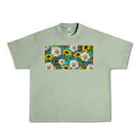 Oil Green Sunflower And Daisy With Leopard Urban Heavy Tee - RanaPortraitStore