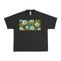 Pigment Black Sunflower And Daisy With Leopard Urban Heavy Tee - RanaPortraitStore