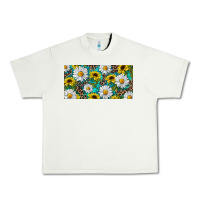 Pistachio Sunflower And Daisy With Leopard Urban Heavy Tee - RanaPortraitStore