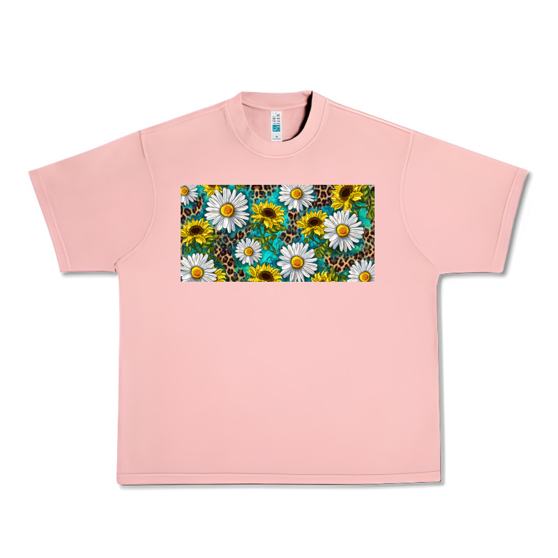 Sunflower And Daisy With Leopard Urban Heavy Tee by RanaPortraitStore | Teevron