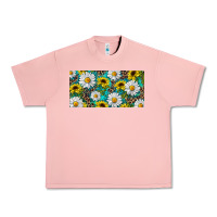 Salmon Sunflower And Daisy With Leopard Urban Heavy Tee - RanaPortraitStore