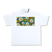 White Sunflower And Daisy With Leopard Urban Heavy Tee - RanaPortraitStore