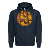 Navy Fall Rounded Zipper Hoodie - LillyAllenDesigns