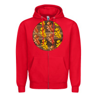 Red Fall Rounded Zipper Hoodie - LillyAllenDesigns