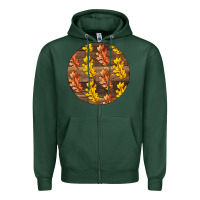 Sports Green Fall Rounded Zipper Hoodie - LillyAllenDesigns