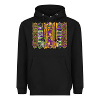 Black mardi gras fleur de lis cowhide serape leopard glitter brushstrokes Heavyweight Hoodie - Artiststas