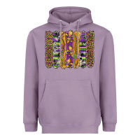 Lavender mardi gras fleur de lis cowhide serape leopard glitter brushstrokes Heavyweight Hoodie - Artiststas