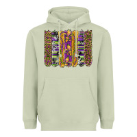 Matcha mardi gras fleur de lis cowhide serape leopard glitter brushstrokes Heavyweight Hoodie - Artiststas