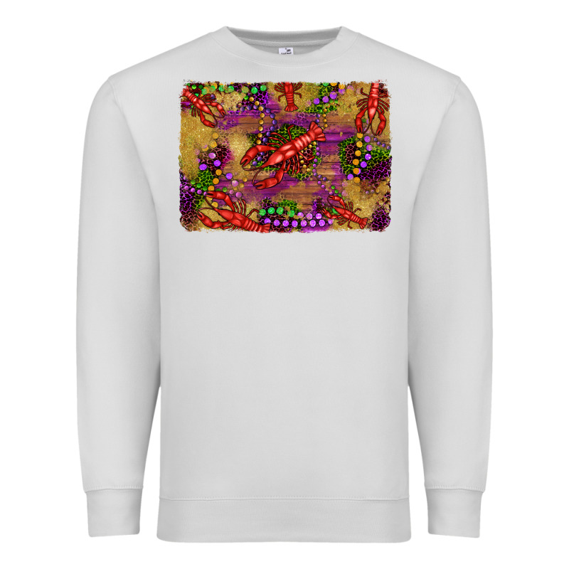 Mardi Gras Crawfısh Leopard Wood And Glitter Background Premium Sweatshirt by Artiststas | Teevron