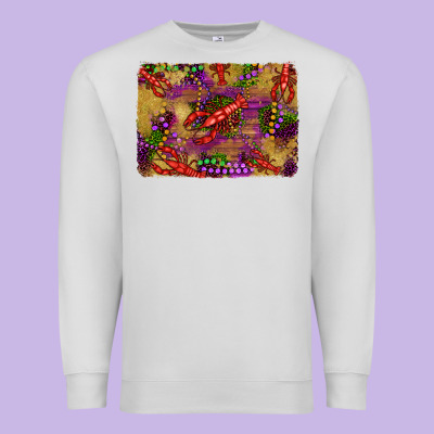 Mardi Gras Crawfısh Leopard Wood And Glitter Background Premium Sweatshirt Designed By Artiststas