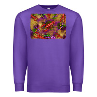 Purple mardi gras crawfısh leopard wood and glitter background Premium Sweatshirt - Artiststas