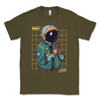 Army Green astronaut space travel retro aesthetic streetwear t shirt Classic Tee - minhPixels