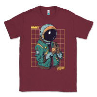 Burgundy astronaut space travel retro aesthetic streetwear t shirt Classic Tee - minhPixels
