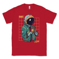 Red astronaut space travel retro aesthetic streetwear t shirt Classic Tee - minhPixels