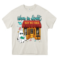 Cream when in doubt go to the bookstore Heavy Core Tee - Artiststas