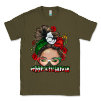Army Green Mexicana messy bun Classic Tee - NancyCooperArtShop