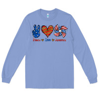 Colony Blue Peace Love America Long Sleeve Tee - Jasminsmagicworld