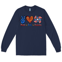 Navy Peace Love America Long Sleeve Tee - Jasminsmagicworld
