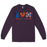 Plum Peace Love America Long Sleeve Tee - Jasminsmagicworld