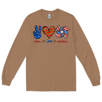 Toasted Coconut Peace Love America Long Sleeve Tee - Jasminsmagicworld