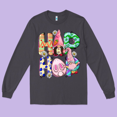 Hop Hop Easter Gnomies Easter Day Long Sleeve Tee Designed By Cowgirlartshop