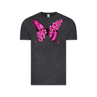 Vintage Black floral pink butterfly Vintage Tee - Jasminsmagicworld