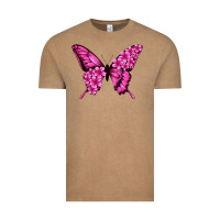 Vintage Coffee floral pink butterfly Vintage Tee - Jasminsmagicworld