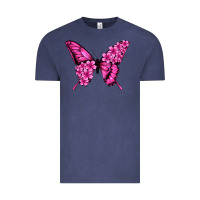 Vintage Denim floral pink butterfly Vintage Tee - Jasminsmagicworld