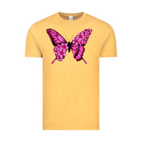 Vintage Mustard floral pink butterfly Vintage Tee - Jasminsmagicworld