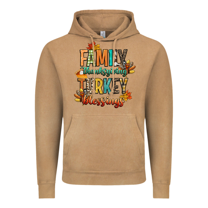 Family Thanksgiving Turkey Blessing Vintage Hoodie by CowGirlArtShop | Teevron