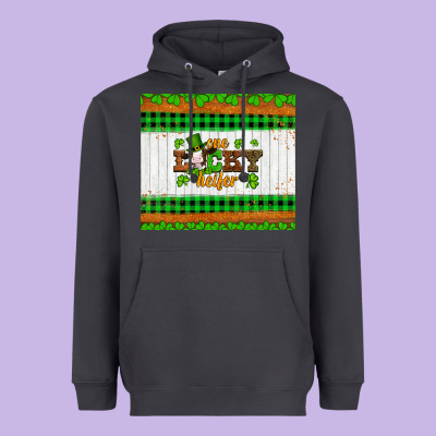 St Patricks One Lucky Heifer Heavyweight Hoodie Designed By Artiststas